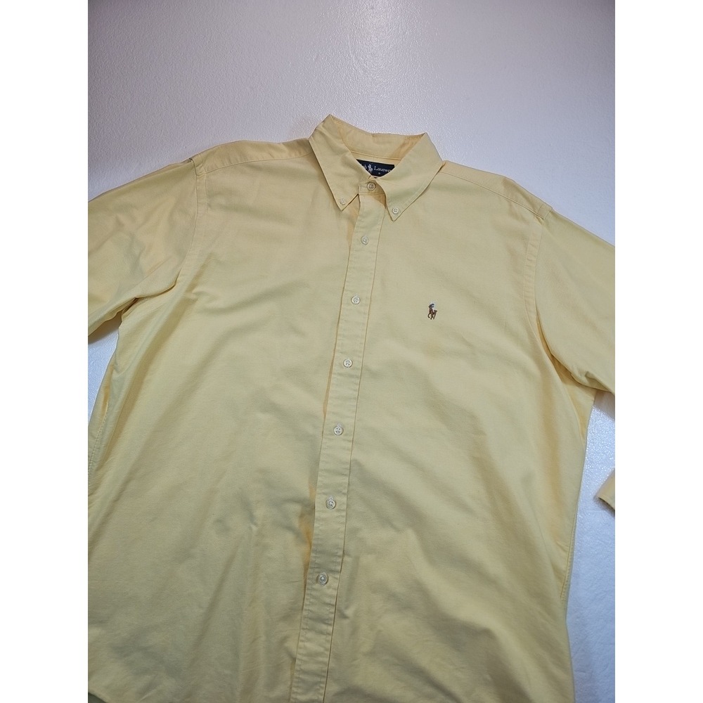 Ralph Lauren Yarmouth Dress Shirt Mens 16-1/2 32 33 Yellow Pony Vintage
